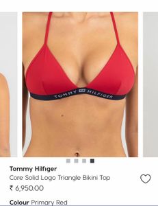 Tommy Hilfiger Red Triangle Bikini Top