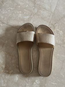 Stylish Golden Flat Sandals size  5