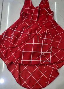 Red Geometric Print Dress