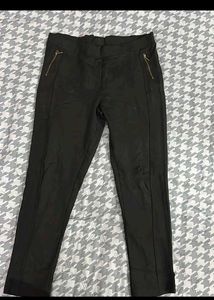 Women's Black Zipper Detail Pants