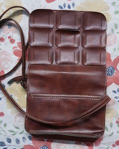 Brown Pure Leather Sling Bag