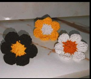 Handmade Crochet Flower rubber (Set of 3)