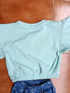 Cute Girls Butterfly Jeans &amp; Top Set
