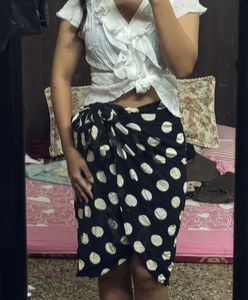 Polka dot wrap around skirt