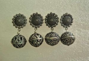 Customized Bohemian SilverJhumka Earrings-Unused