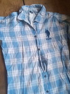US Polo Assn Blue Plaid  womenTunic Shirt