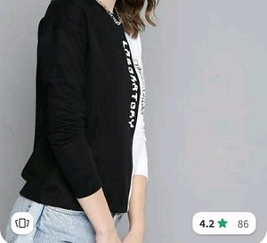 Black &amp; White Colorblocked Sweatshirt ❤️