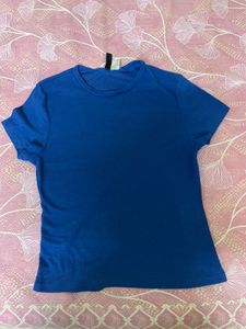 H&M Fitted Blue Top