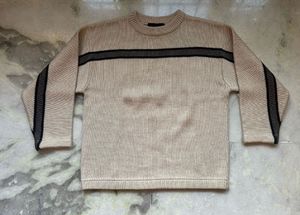Off Limits Beige &amp; Black Striped Knitted Jumper