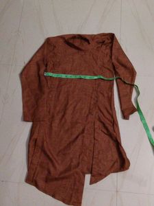 Brown Kurta with Button Detail