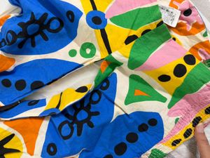 Colorful Abstract Print Knot Handle Bag
