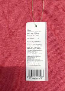 UCB Pink Knit Pullover Sweater With Tags