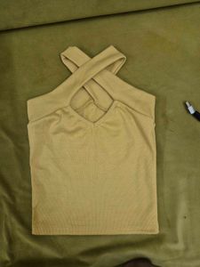 Cross Halter Neck Sleeveless Top