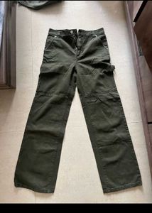 Mango Olive Green Cargo Pants