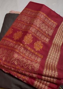 Elegant Silk Saree with Elephant Border