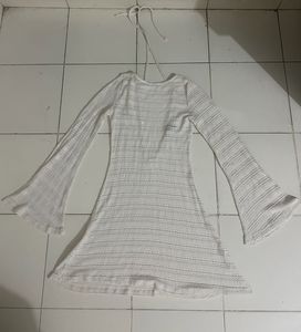 White Crochet Mini Dress
