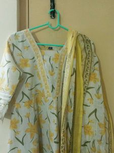 Floral Print Kurti with Dupatta