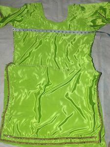 Vibrant Green Kurta with Embellished Sleeves