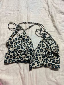 Leopard Print Bikini Top