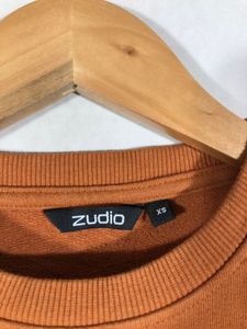 zudio Orange Floral Graphic Sweatshirt