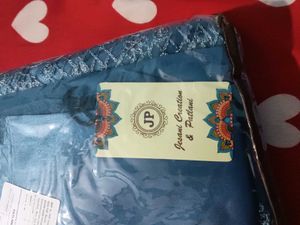 Blue Net Semi Stitched Lehenga