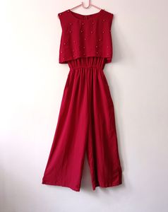 Womens Maroon Jumpsuit