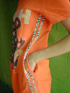 Orange Bear Print Dress