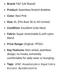 F&amp;F Premium Rani Pink Ribbed Seamless Bralette (Si
