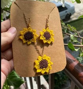 Handmade Crochet Flower Jewelry Sets