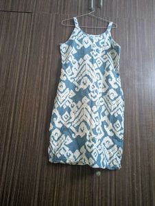 Blue & White Printed Dress