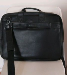 Black Leather Laptop Bag