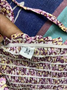 Floral Smocked Peasant Blouse