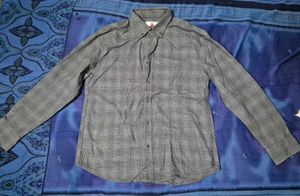 Men's Classic Grey Plaid Long Sleeve Shirt