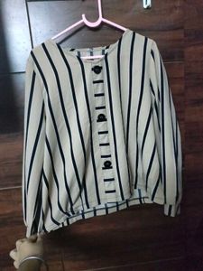 Striped Button-Up Top