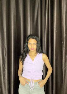 Chic Ruched V-Neck Sleeveless Crop Top