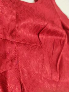 Red Jacquard Blouse