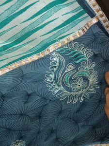 Bohemian Teal &amp; Mint Green Saree