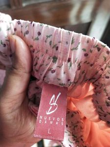 Pleated Pink Floral Skirt