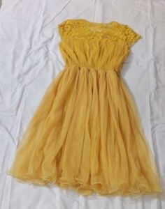 Yellow Lace Top Tulle Dress