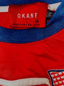 OKANE Red & Blue Graphic Tee