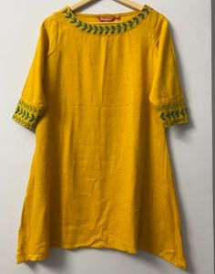 Stylish Mustard yellow A-line Top