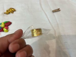 Brass Gold Tone Chocker, Bracelet and Rings