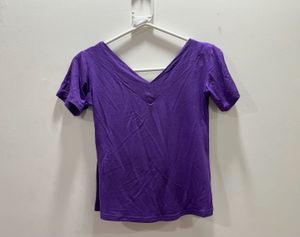Purple 2000s coded V-Neck Top