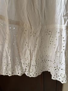 White Eyelet Detail Midi Dress