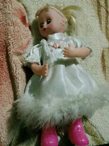 Vintage Doll with White Gown