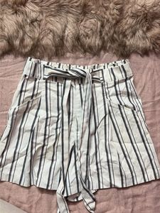 Striped Tie-Waist Shorts