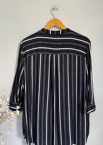 Chic Striped Button-Up Tunic