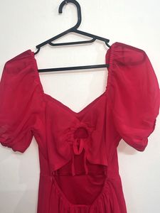 Chic Magenta Pink Puff Sleeve Dress 💓