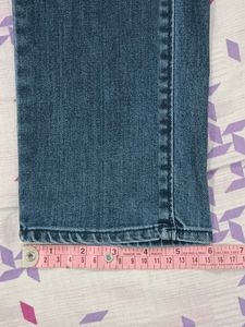 Men's Dark Blue Low-Rise Slim Fit Jeans