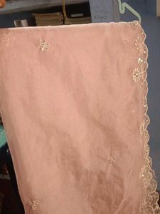 Elegant Pink Embroidered Saree